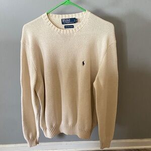 Polo by Ralph Lauren Men’s Cream Crewneck Knit Sweater